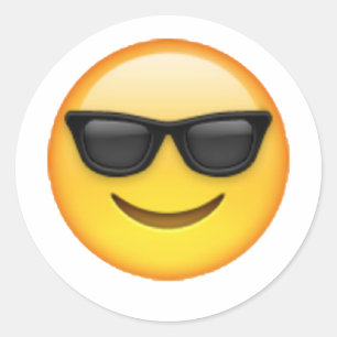 Sonnenbrille - Emoji Runder Aufkleber