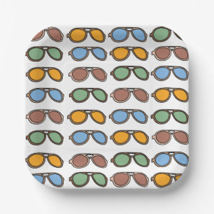 Sonnenbrille Farbenfrohe Sommersonne Pool Party Pappteller