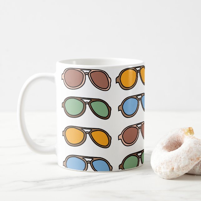 Sonnenbrille farbenfrohe Sommersonnenbrille Kaffeetasse (Mit Donut)