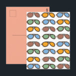 Sonnenbrille farbenfrohe Sommersonnenbrille Postkarte<br><div class="desc">Sonnenbrille Farbenfrohe Sommersonne Postcard Original Design von Nisha Prabhu. Diese Postkarte eignet sich hervorragend, um Freunde und Familie mit ihrem lebendigen Design, das eine Reihe von auffälligen Sonnenbrillen beherbergt, ein wahres Sommervergnügen zu bieten. Ob Sie sich am Swimmingpool entspannen, den Strand treffen oder eine GRILLEN im Hinterhof genießen möchten, diese...</div>
