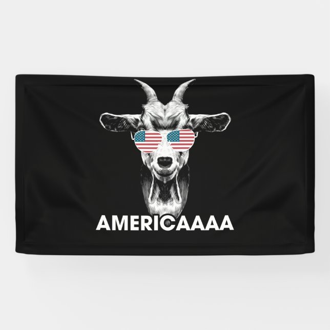 Sonnenbrille Goat Americaa 4. Juli Patriotic Banner (Horizontal)