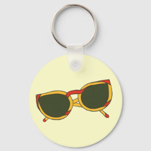 Sonnenbrille in Gelb und Rot auf Schlüsselanhänger