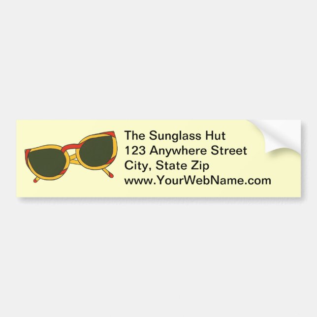 Sonnenbrille in gelben und roten Autoaufklebern Autoaufkleber (Vorne)