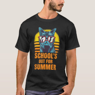 Sonnenbrille Katzen Coole Schulen für den Sommer T-Shirt