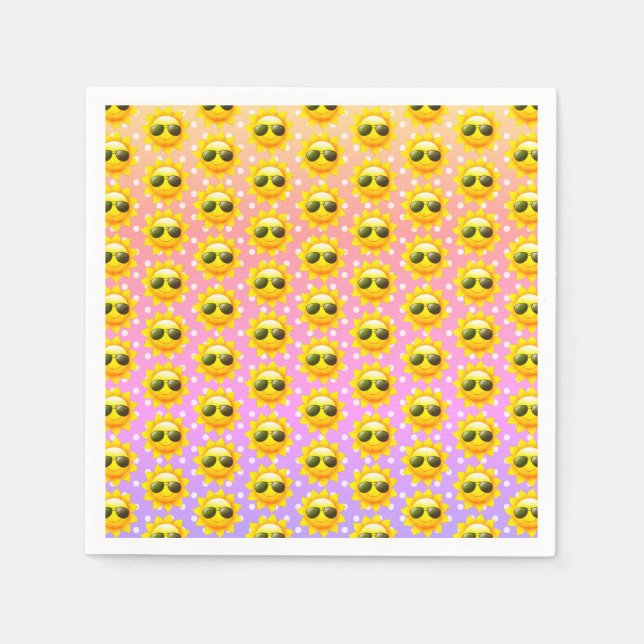 Sonnenbrille mit Polka Dot Hintergrund Serviette (Vorderseite)
