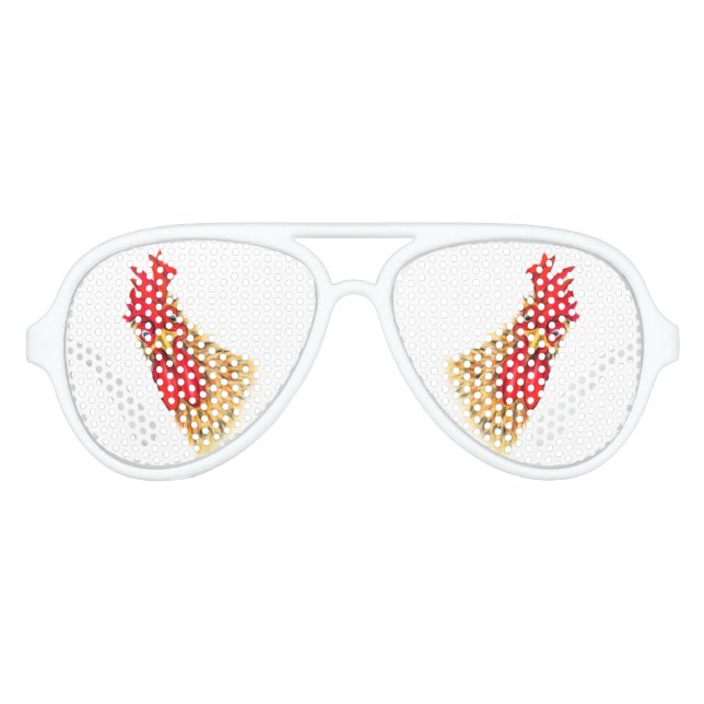 Sonnenbrille mit überraschtem Rooster (Vorderseite)