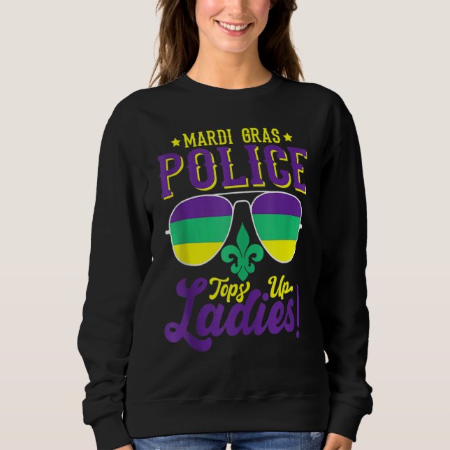 Sonnenbrille Polizei-Kostüm Mardi Gras Carniva Sweatshirt (Vorderseite)