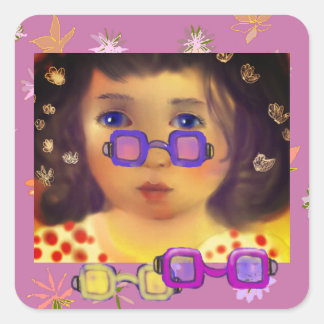 Sonnenbrille Quadratischer Aufkleber
