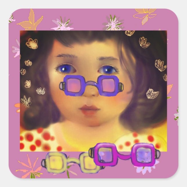 Sonnenbrille Quadratischer Aufkleber (Vorderseite)