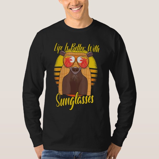 Sonnenbrille Retro Sunset Beach Vacation Armadillo T-Shirt (Vorderseite)