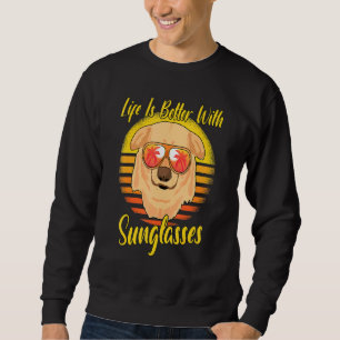 Sonnenbrille Retro Sunset Beach Vacation Labrador Sweatshirt