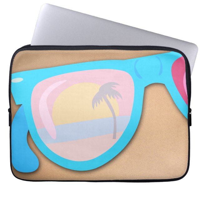Sonnenbrille Sonnenuntergang Fun Beach Retro Niedl Laptopschutzhülle (Vorderseite)