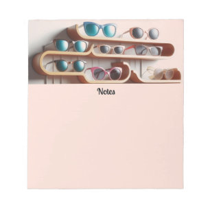 Sonnenbrille Stilvoll farbenfroh modisches Notepad Notizblock