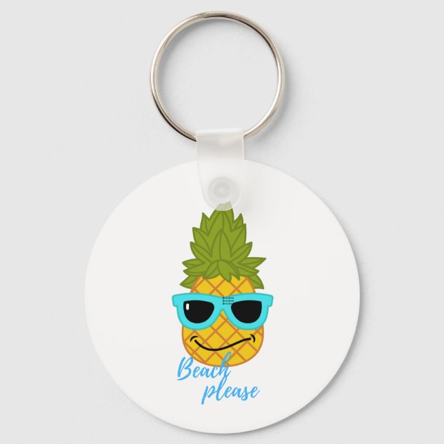Sonnenbrille und Ananas-Kälte Schlüsselanhänger (Vorderseite)