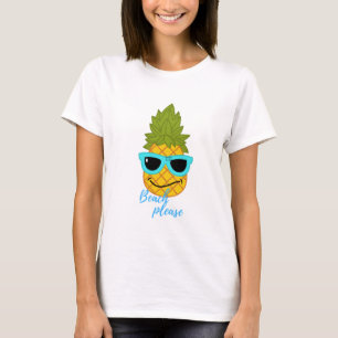 Sonnenbrille und Ananas-Kälte T-Shirt