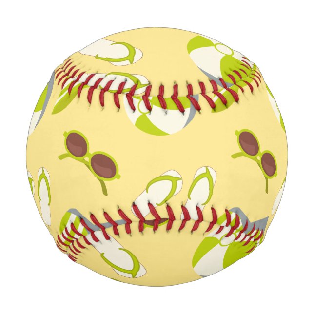 Sonnenbrille und Sonnenhut mit klarem Strandbild Baseball (Rückseite)
