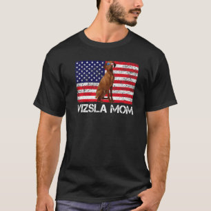 Sonnenbrille Vizsla Mama Flag American Usa Dog T-Shirt