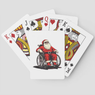 Sonnenbrille Weihnachtsmann im Rollstuhl für lusti Spielkarten