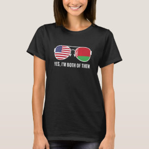 Sonnenbrille Weißrusslands Fahne Amerikaner T-Shirt