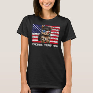 Sonnenbrille Yorkshire Terrier Mama Flag American T-Shirt