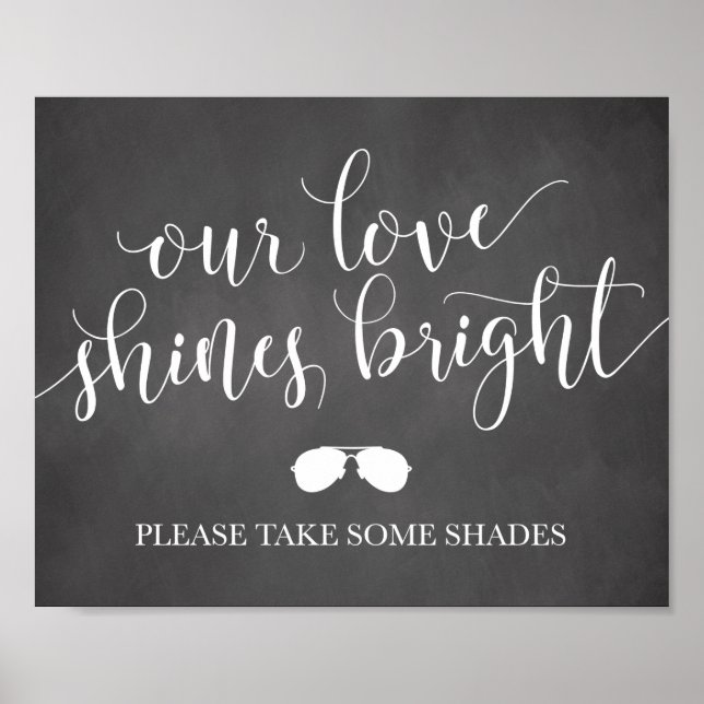 Sonnenbrillen Favoriten Zeichen - Unsere Liebe str Poster (Vorne)