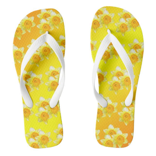 Sonnenburst, goldene Daffodien, Dinge Flip Flops (Fußbett)