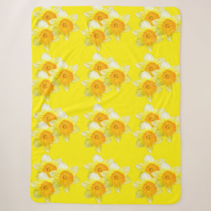 Sonnenburst, goldene Daffodien, Lge Sherpa Blanket Sherpadecke