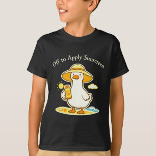 Sonnencreme auftragen Gans Lustiger Sommer Humor T-Shirt