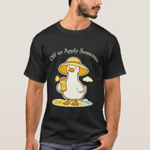 Sonnencreme auftragen Gans Lustiger Sommer Humor T-Shirt