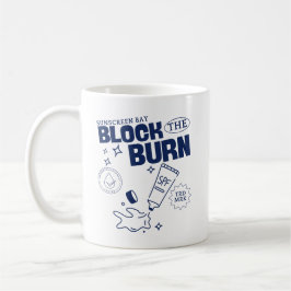 Sonnencreme-Bucht blockiert den Sonnenbrand Kaffeetasse