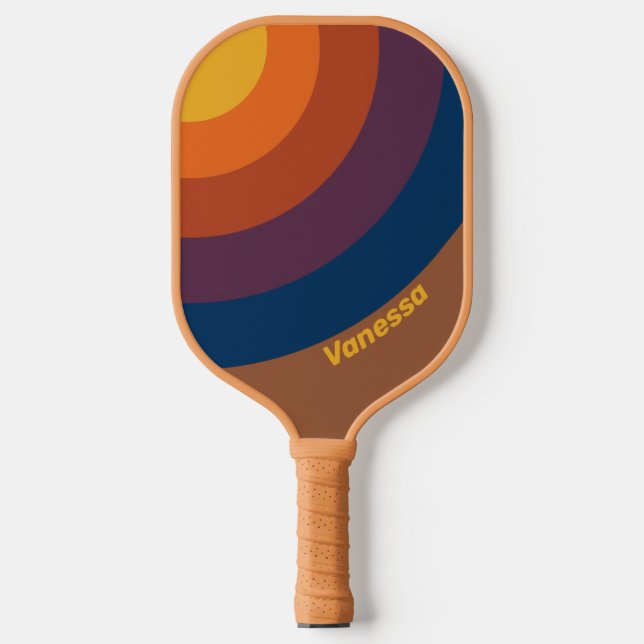 Sonnencreme-Circle Streifen mit Namen Pickleball Schläger (Vorderseite)