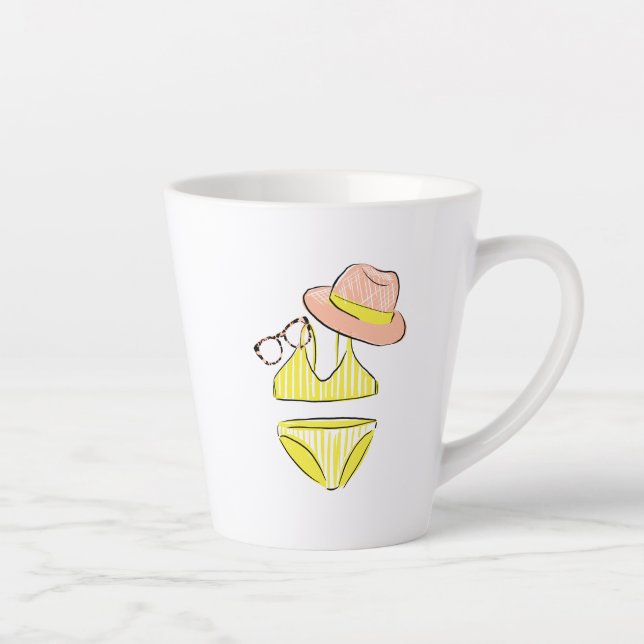 Sonnencreme - Gelber Badeanzug Milchtasse (Rechts)