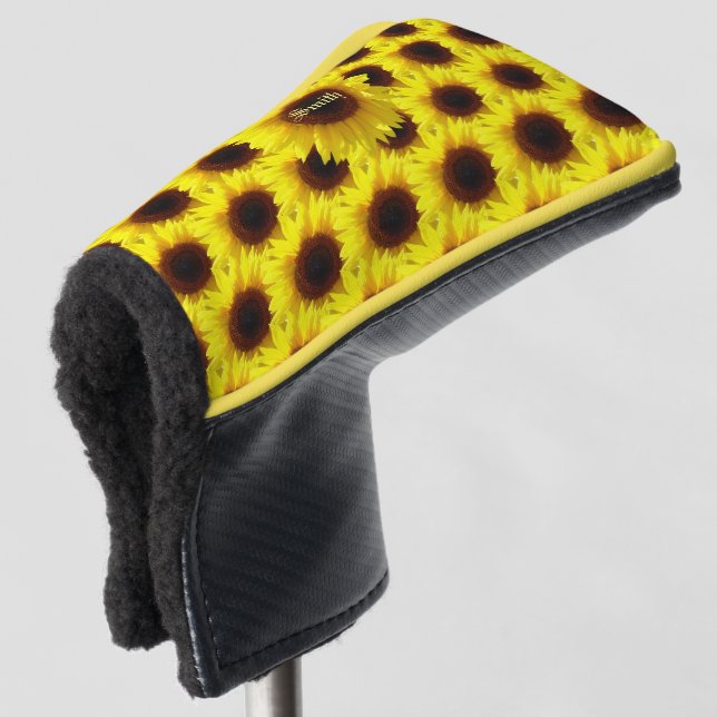 Sonnencreme-Sonnenblumen-Putter Golf Headcover (3/4 Vorderseite)