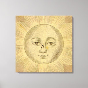 Sonnendetail aus der antiken Bowles-Karte, circa 1 Leinwanddruck