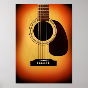 Sonnendurchbruch-Akustikgitarre Poster