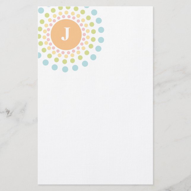 Sonnendurchbruch-Monogramm-Briefpapier Briefpapier (Vorderseite)