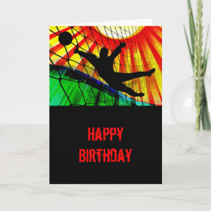 Sonnendurchbruch-und Netz-Fußball-Tormann Karte