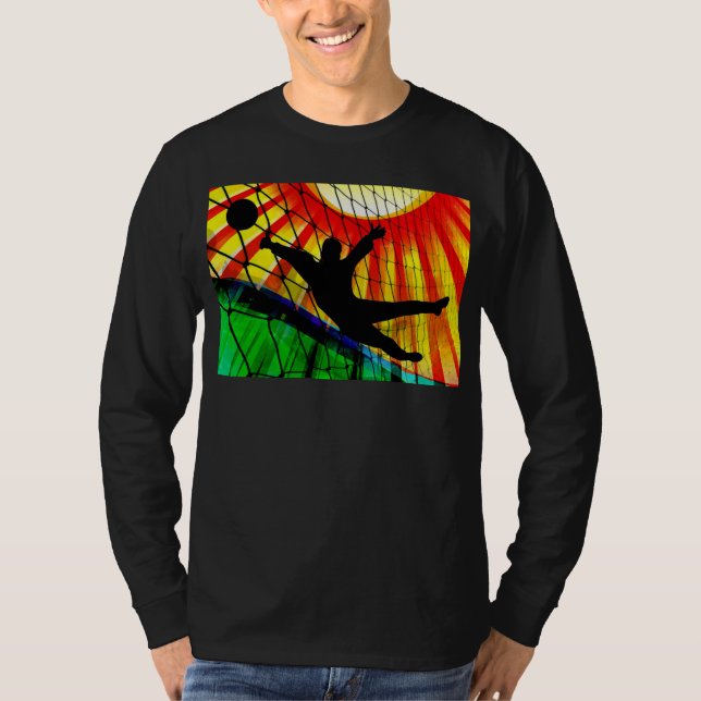 Sonnendurchbruch-und Netz-Fußball-Tormann T-Shirt (Vorderseite)