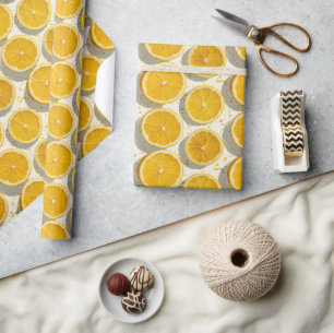 Sonnendurchflutetes Orangen-Scheiben-Muster Geschenkpapier