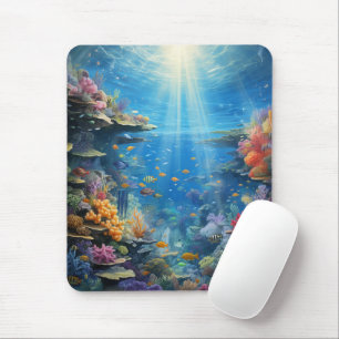Sonnendurchflutetes tropisches Unterwasser-Koralle Mousepad