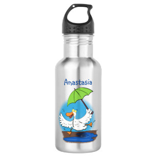 Sonnendute mit Schirm tanzender Cartoon Edelstahlflasche