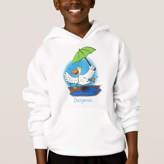 Sonnendute mit Schirm tanzender Cartoon Hoodie (Vorderseite)