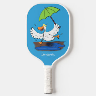 Sonnendute mit Schirm tanzender Cartoon Pickleball Schläger