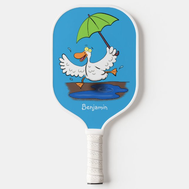 Sonnendute mit Schirm tanzender Cartoon Pickleball Schläger (Vorderseite)