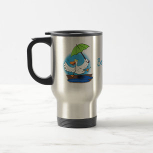 Sonnendute mit Schirm tanzender Cartoon Reisebecher
