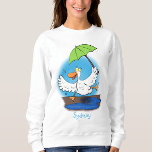 Sonnendute mit Schirm tanzender Cartoon Sweatshirt