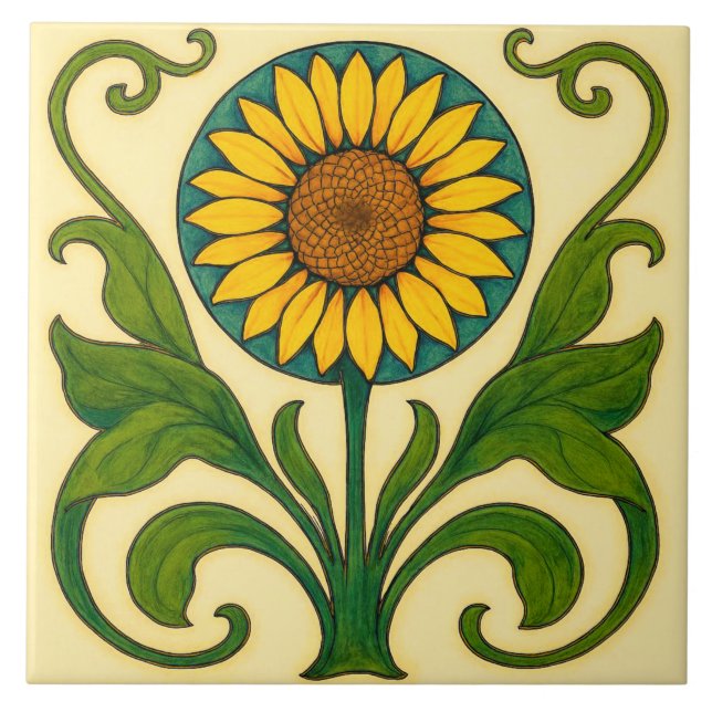 Sonnenexplosion Harmonie: Nouveau Sonnenblume  Fliese (Vorderseite)