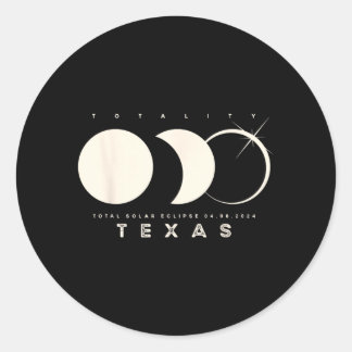 Sonnenfinsternis 2024 Texas Totale Sonnenfinsterni Runder Aufkleber