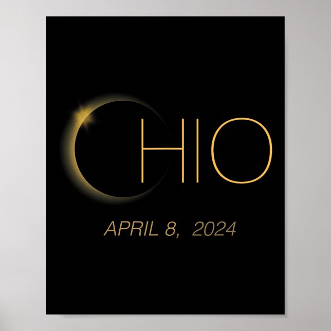Sonnenfinsternis 2024 Totale Sonnenfinsternis Staa Poster (Vorne)