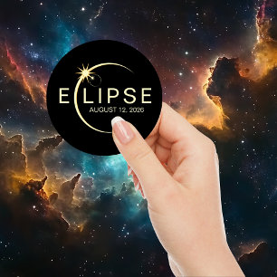 Sonnenfinsternis Astronomie Ereignis 2026 Runder Aufkleber